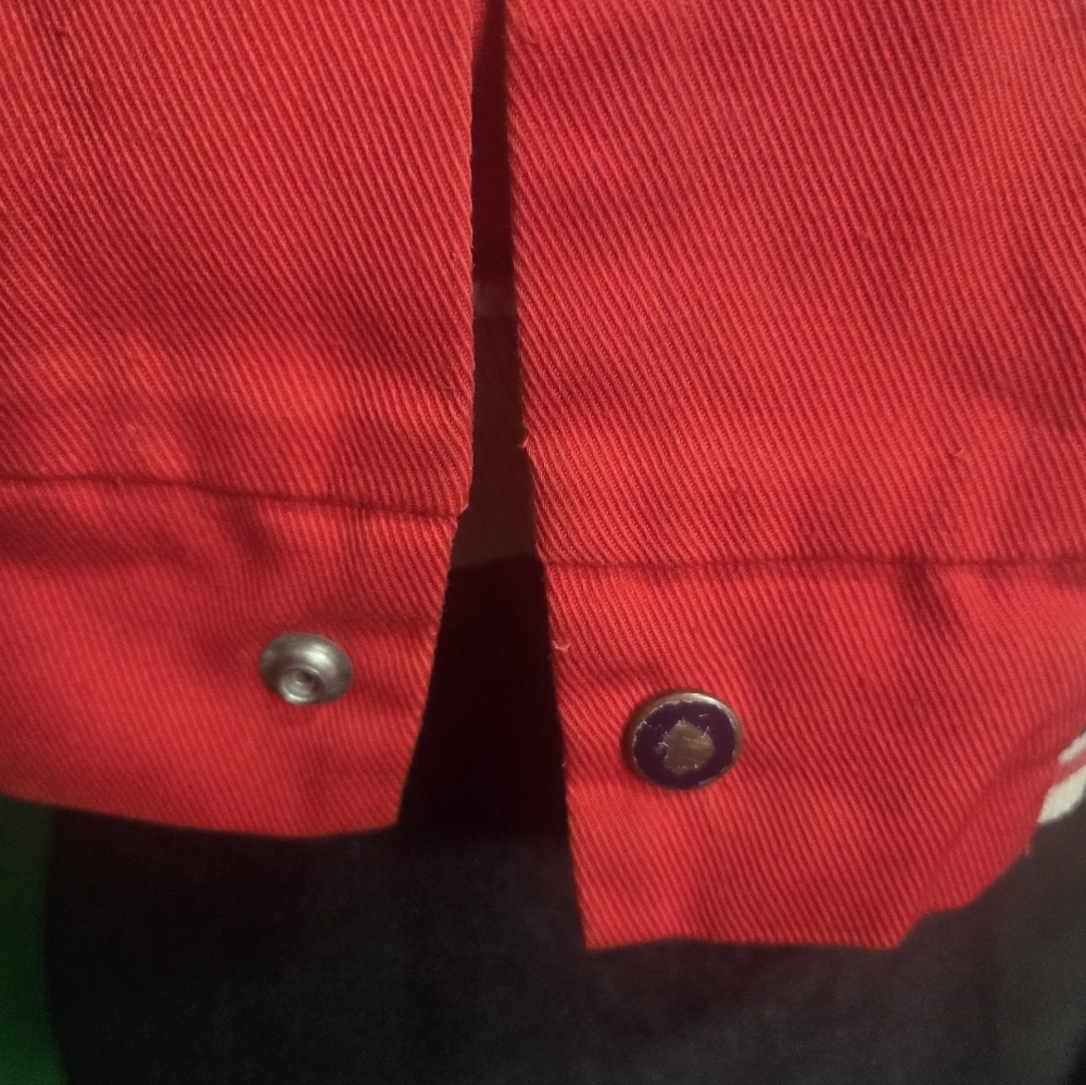 70's Vintage GENERAL Product Co. Red and Navy Kids' Baseball Patch Jacket - Picture 9 of 11
